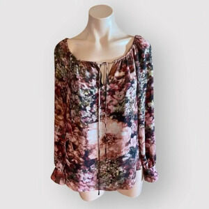 Haute Hippie Small Pink Floral Long Sleeve Blouse